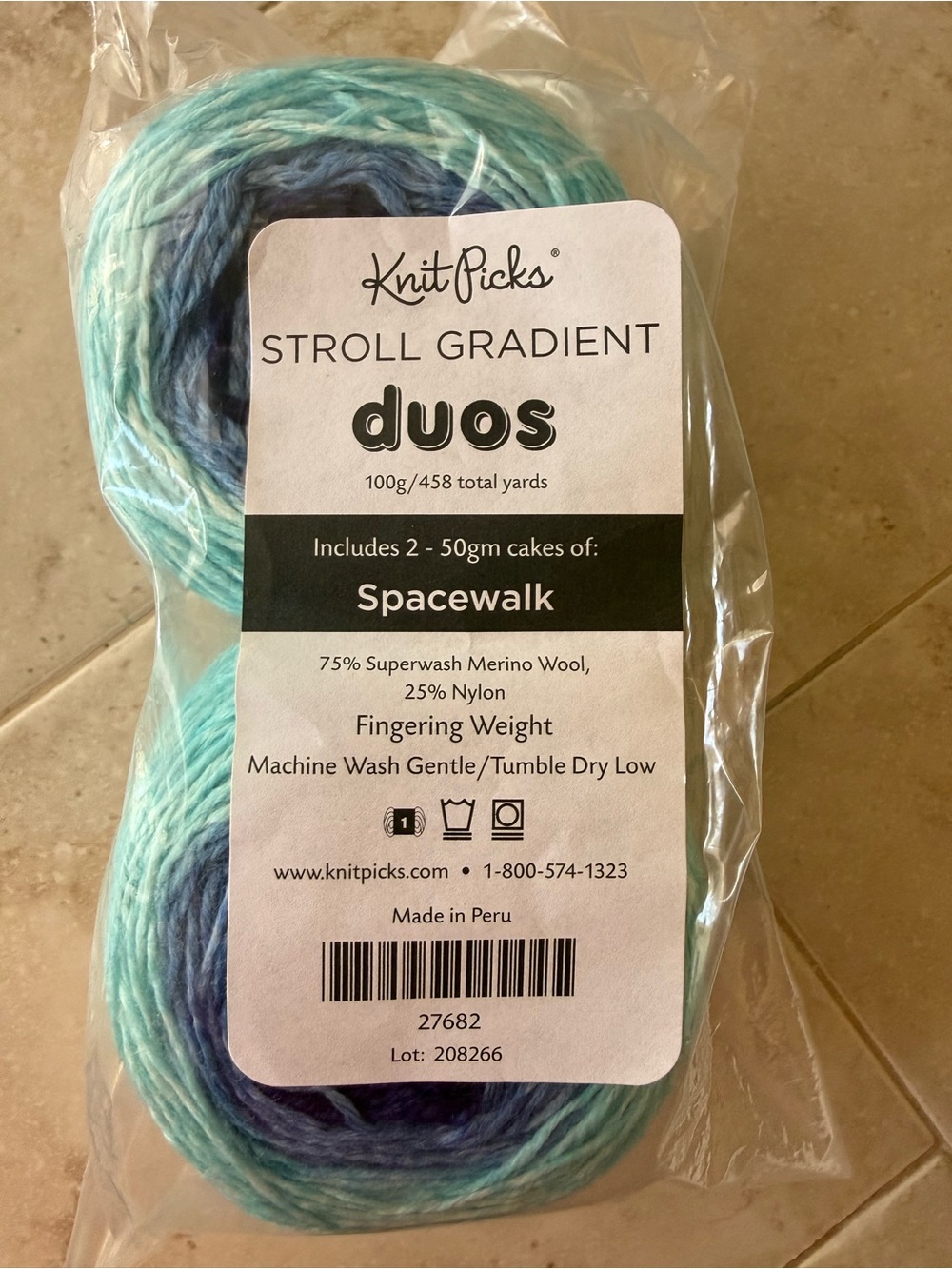 Knit Picks Stroll Gradient Duos Yarn - Spacewalk (Blue, Teal)